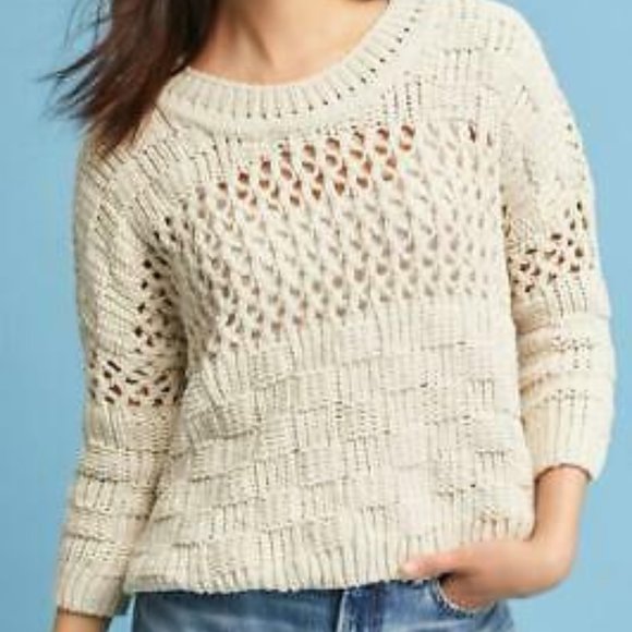 Anthropologie Moth Chenille Stitched Pullover - Picture 4 of 13